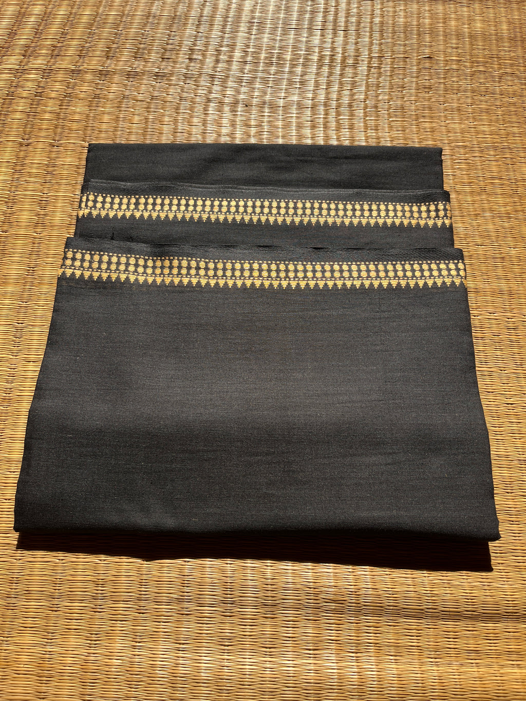 Authentic Bengal Classy Handloom Cotton Saree- Black/ Burgundy