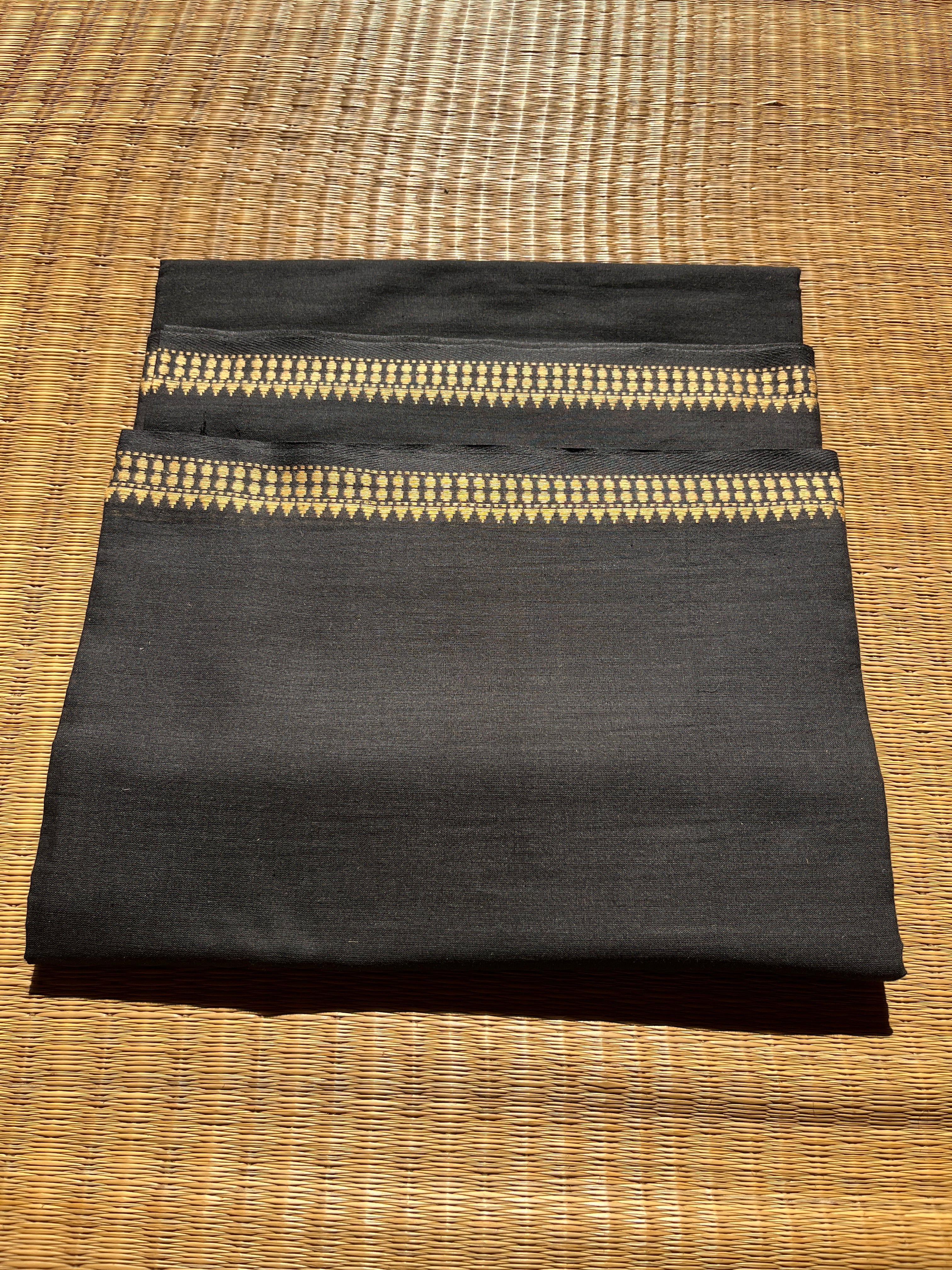 Authentic Bengal Classy Handloom Cotton Saree- Black/ Burgundy
